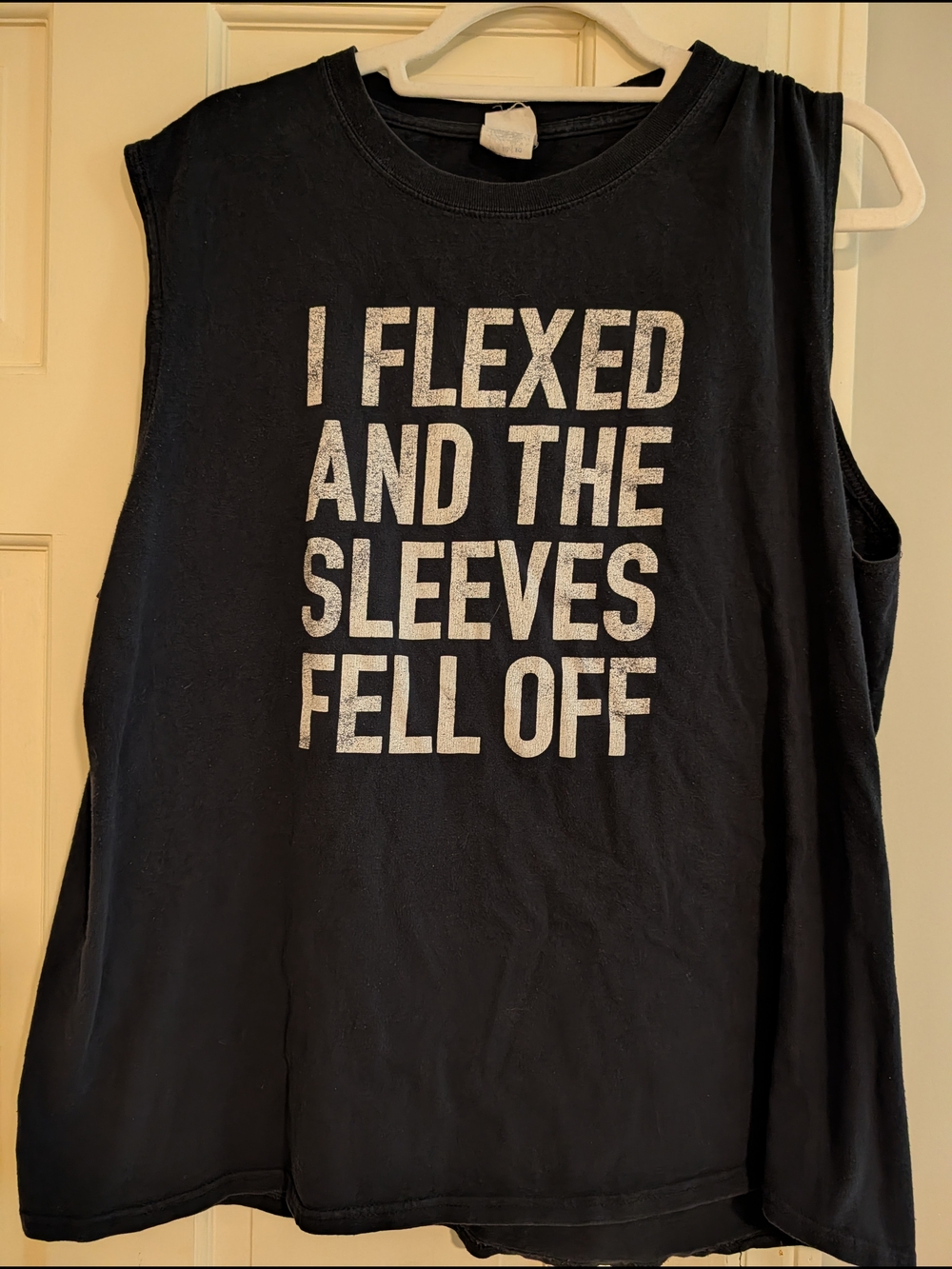 Graphic Muscle Tee - Black with White Text